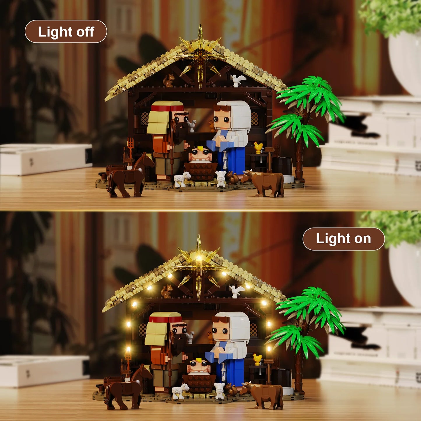 Nativity Building Block Set With Jesus Figures Christmas Toys 1000 Pieces