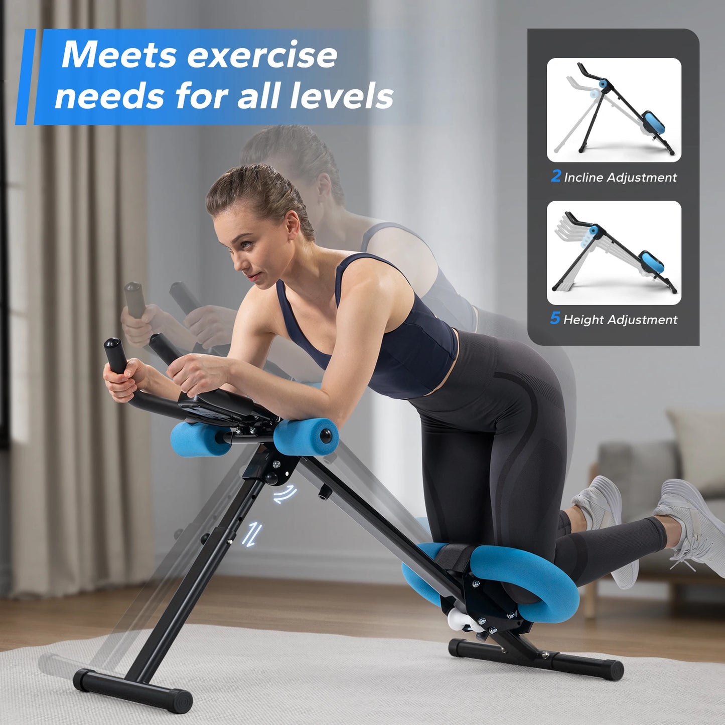 MERACH Abdominal Exercise Machine Adjustable Trainer With Foldable Design