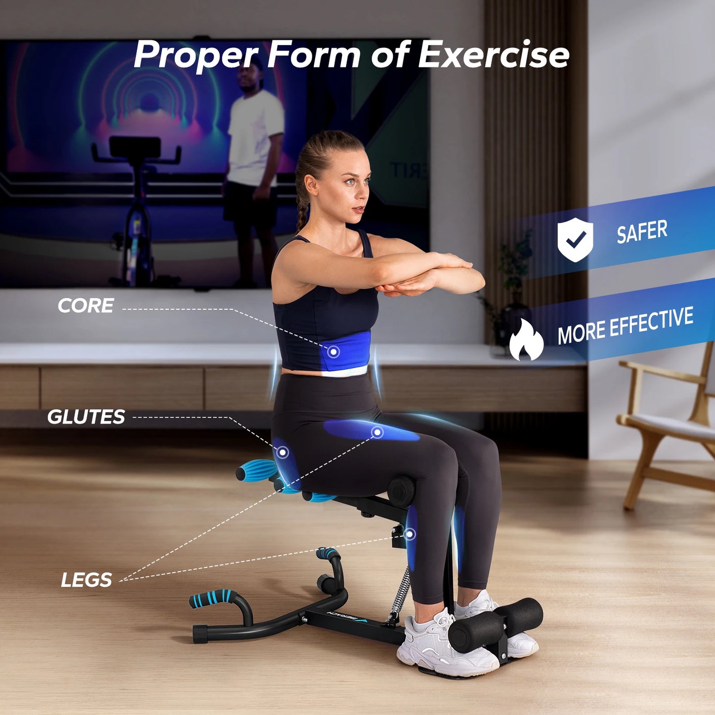 MERACH Deep Squat Machine For Glutes Core Legs Push Up