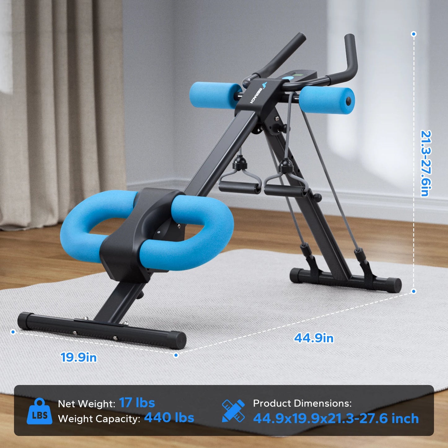 MERACH Abdominal Exercise Machine Adjustable Trainer With Foldable Design