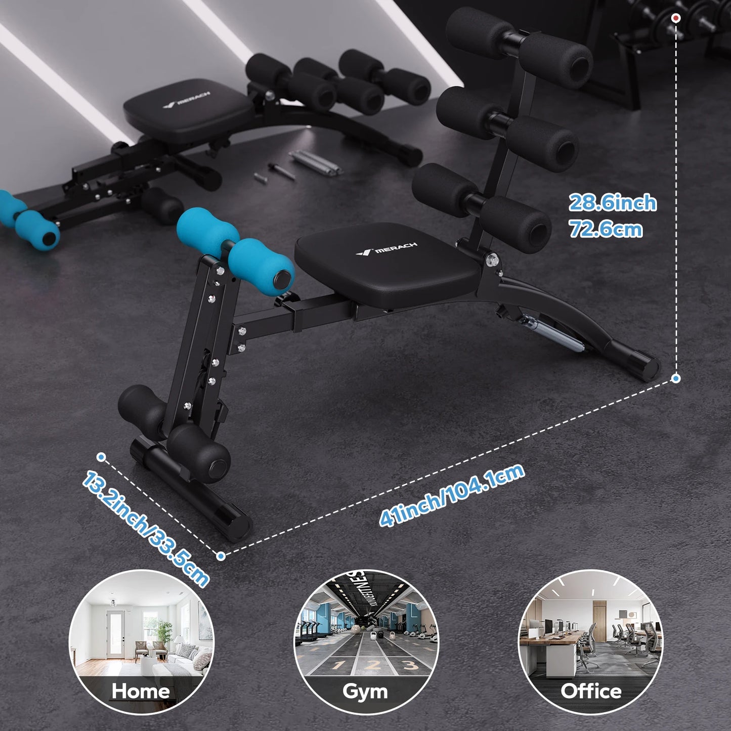 MERACH Ab Machine Multi Functional Adjustable Trainer Bench
