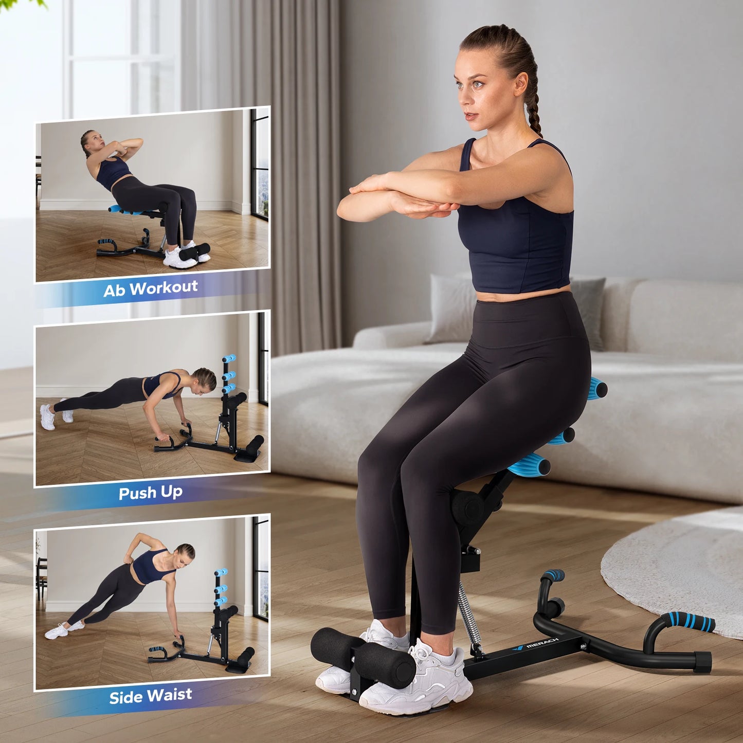 MERACH Deep Squat Machine For Glutes Core Legs Push Up
