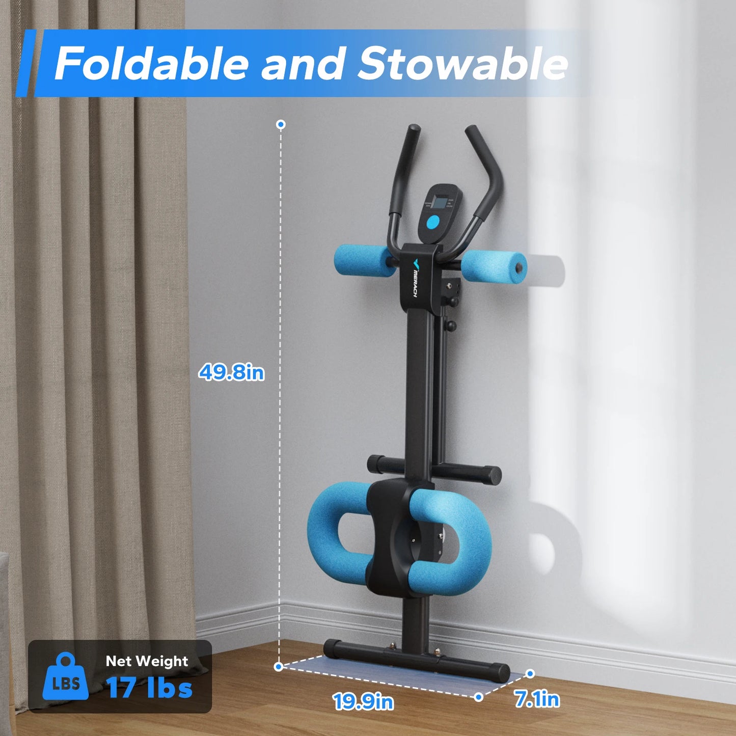 MERACH Abdominal Exercise Machine Adjustable Trainer With Foldable Design