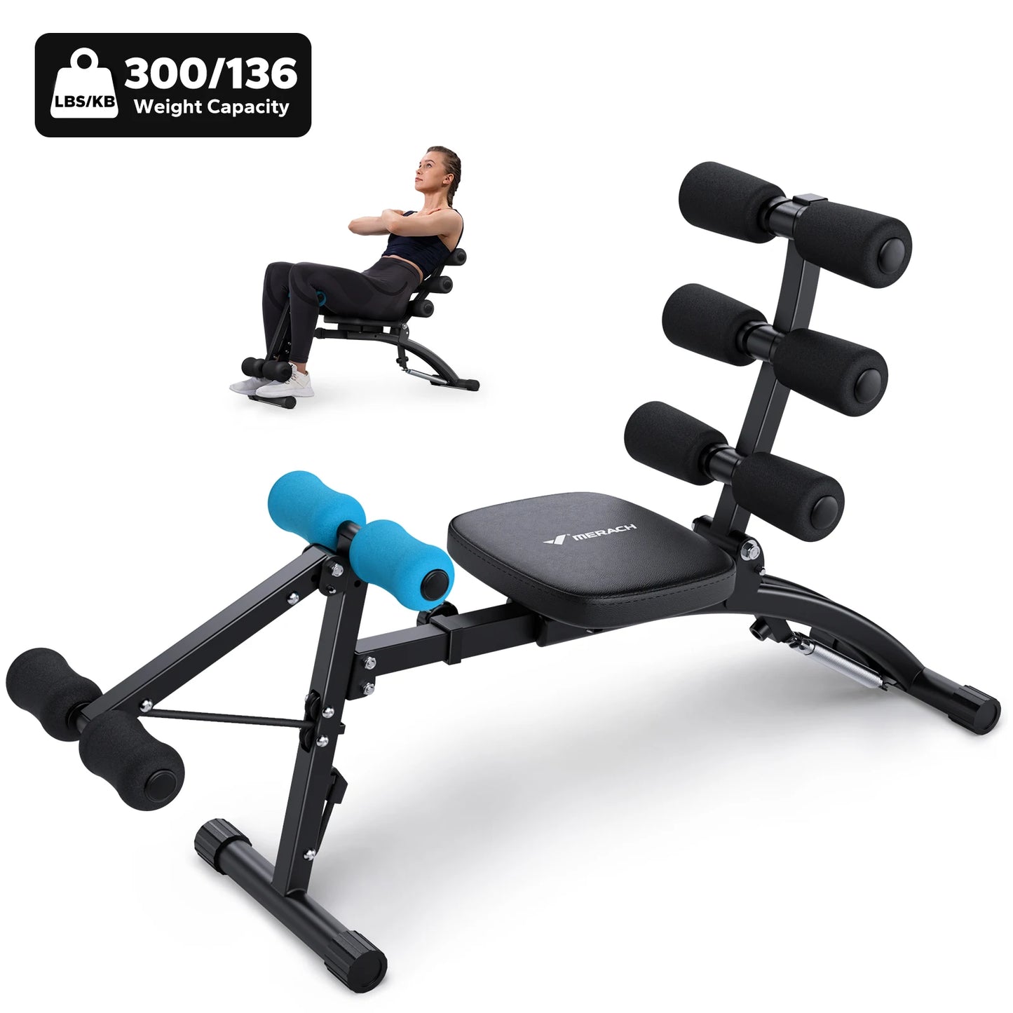 MERACH Ab Machine Multi Functional Adjustable Trainer Bench