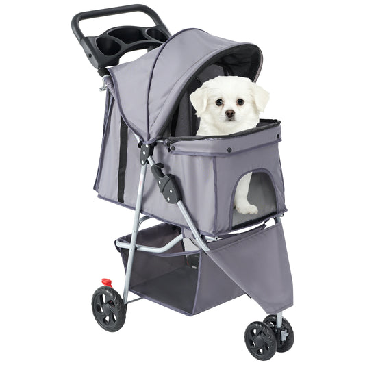 Three Wheel Foldable Pet Stroller For Dogs And Cats Outdoor