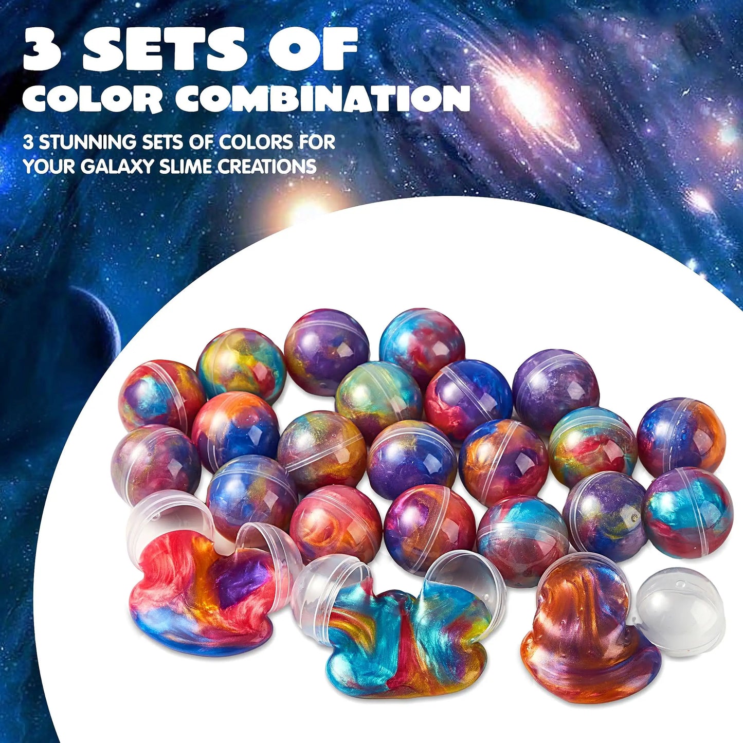 Joyfy 24 Pcs Multicolor Slime Balls Galaxy Putty Party Favors