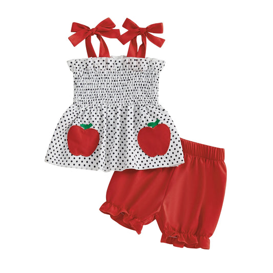 Toddler Floral Print Ruffle Sleeveless Top and Denim Shorts Set