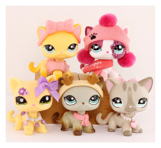 Soldtime Shorthair Cats Vinyl Figure Collectible Toy Set With Accessories