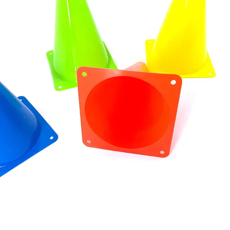 5pcs18CM Sign Bucket 6Inch Barrier Football Road Flat Training Cone Roller Pile Springback Marking Cup Symbol Sports Accessories