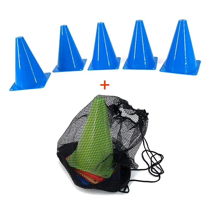 5pcs18CM Sign Bucket 6Inch Barrier Football Road Flat Training Cone Roller Pile Springback Marking Cup Symbol Sports Accessories