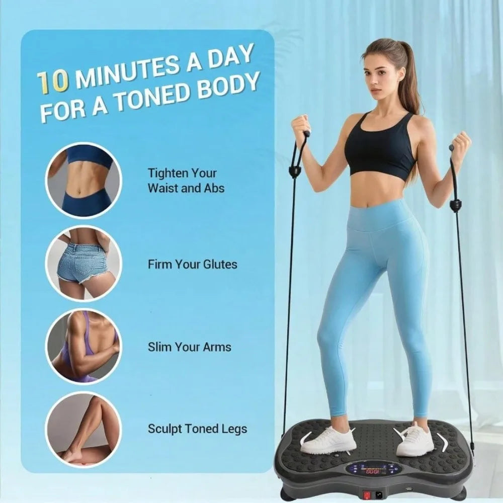 KYJG Full Body Vibration Machine With Resistance Bands Remote