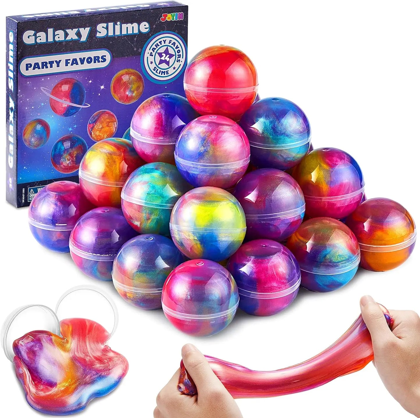 Joyfy 24 Pcs Multicolor Slime Balls Galaxy Putty Party Favors