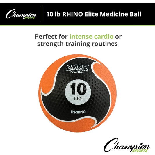 Champion Sports Rhino Elite Medicine Ball Textured Surface Grip Rubber