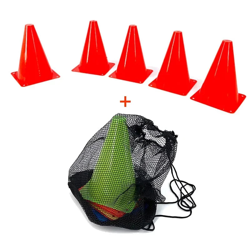 5pcs18CM Sign Bucket 6Inch Barrier Football Road Flat Training Cone Roller Pile Springback Marking Cup Symbol Sports Accessories