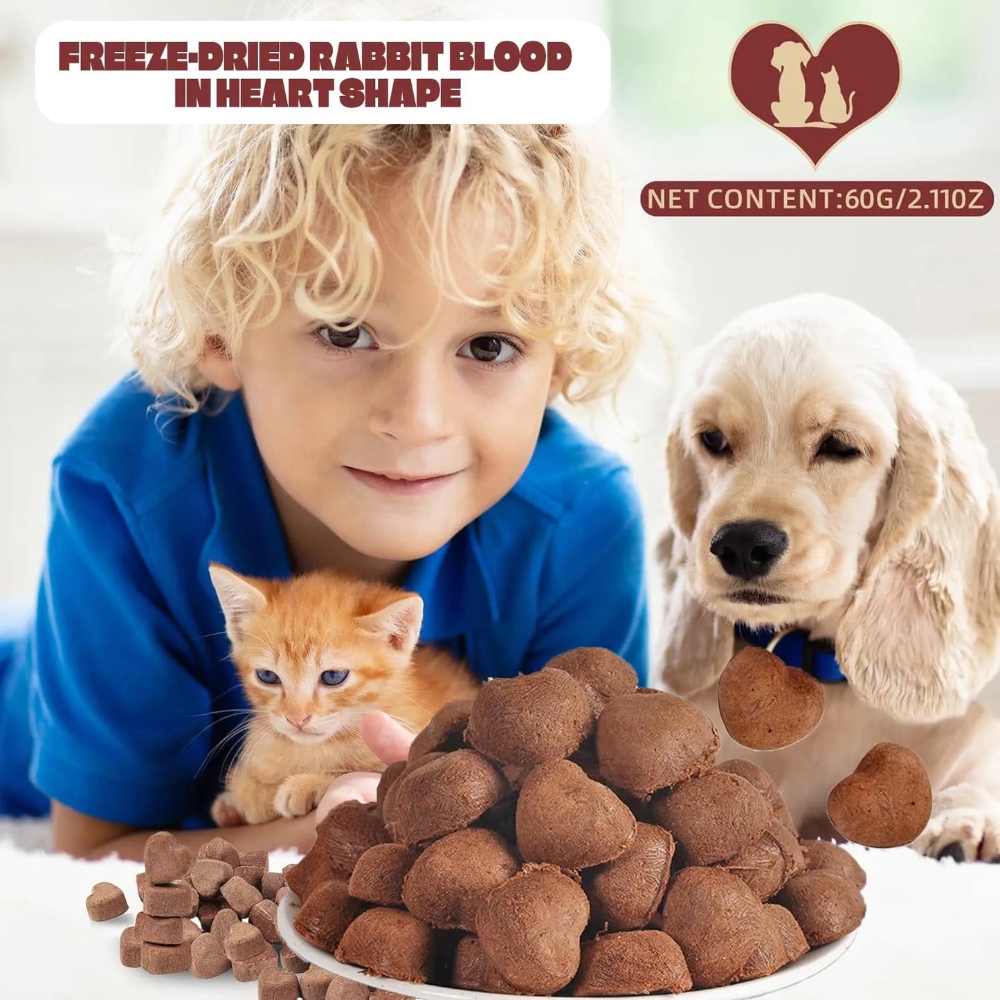 None Freeze Dried Cat Treats Rabbit Blood High Protein Training