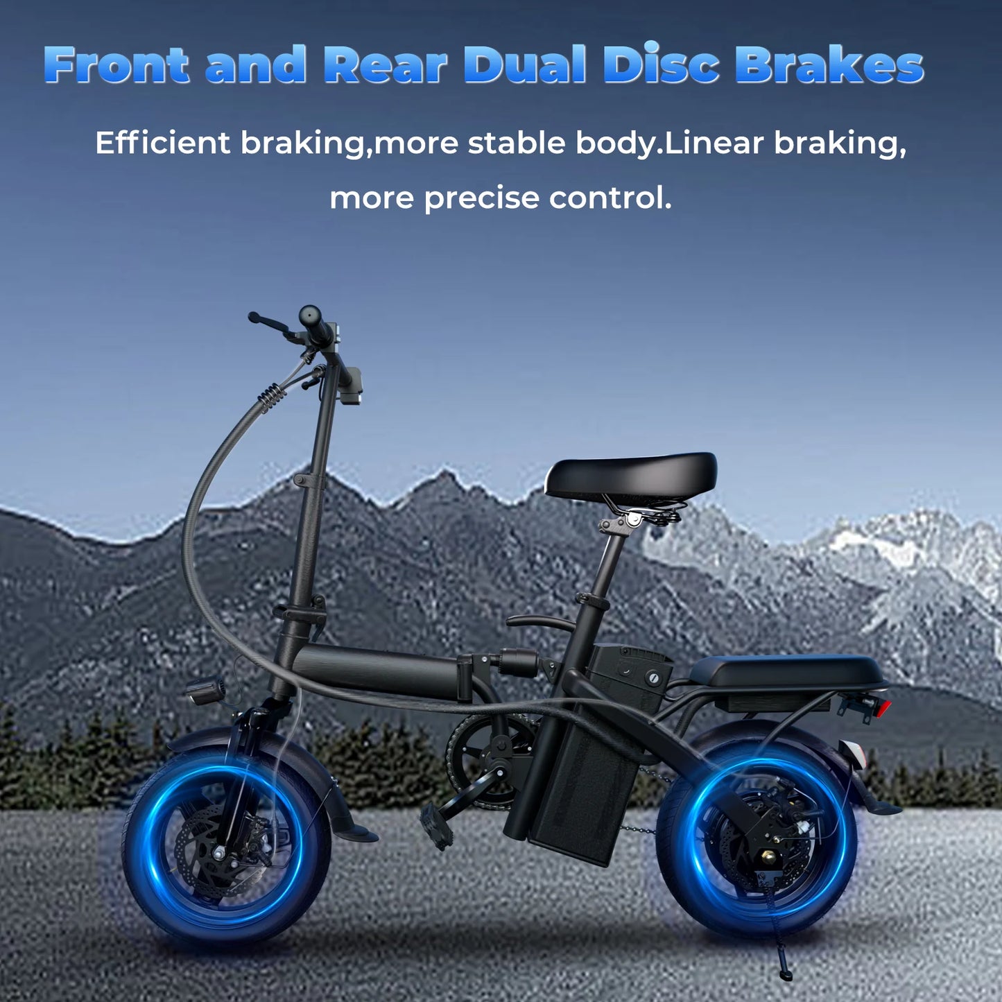 LELEKUAI 500W Folding Adult Electric Bike With Removable Battery