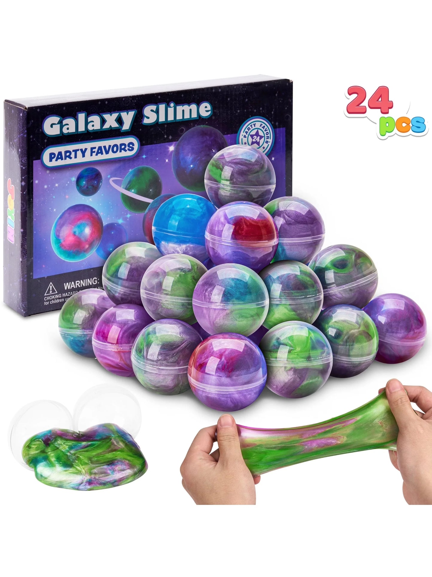 Joyfy 24 Pcs Multicolor Slime Balls Galaxy Putty Party Favors