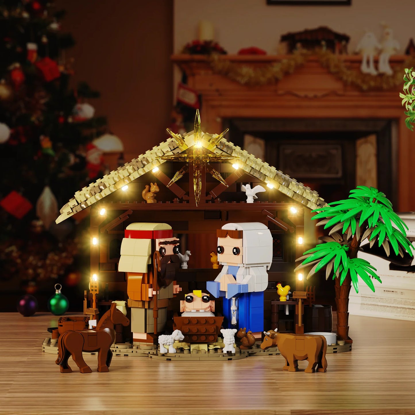 Nativity Building Block Set With Jesus Figures Christmas Toys 1000 Pieces