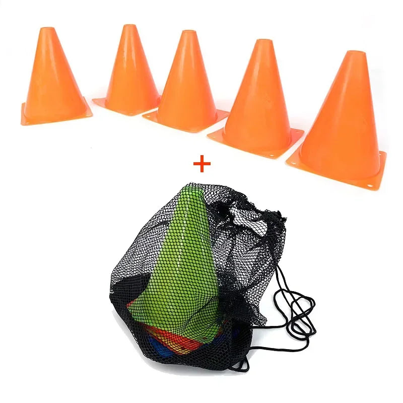 5pcs18CM Sign Bucket 6Inch Barrier Football Road Flat Training Cone Roller Pile Springback Marking Cup Symbol Sports Accessories