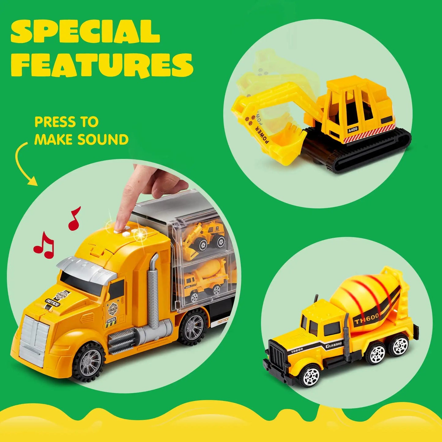 Joyfy 25 In 1 Die Cast Construction Truck Carrier Toy