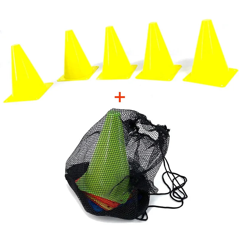 5pcs18CM Sign Bucket 6Inch Barrier Football Road Flat Training Cone Roller Pile Springback Marking Cup Symbol Sports Accessories