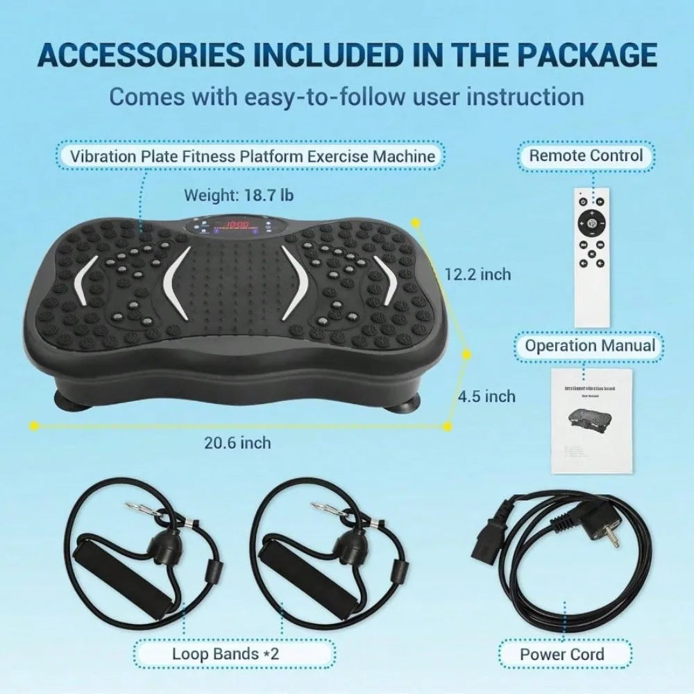 KYJG Full Body Vibration Machine With Resistance Bands Remote