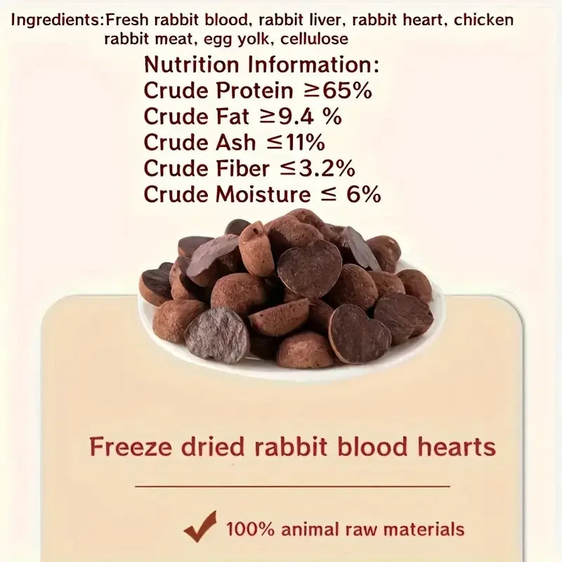 None Freeze Dried Cat Treats Rabbit Blood High Protein Training