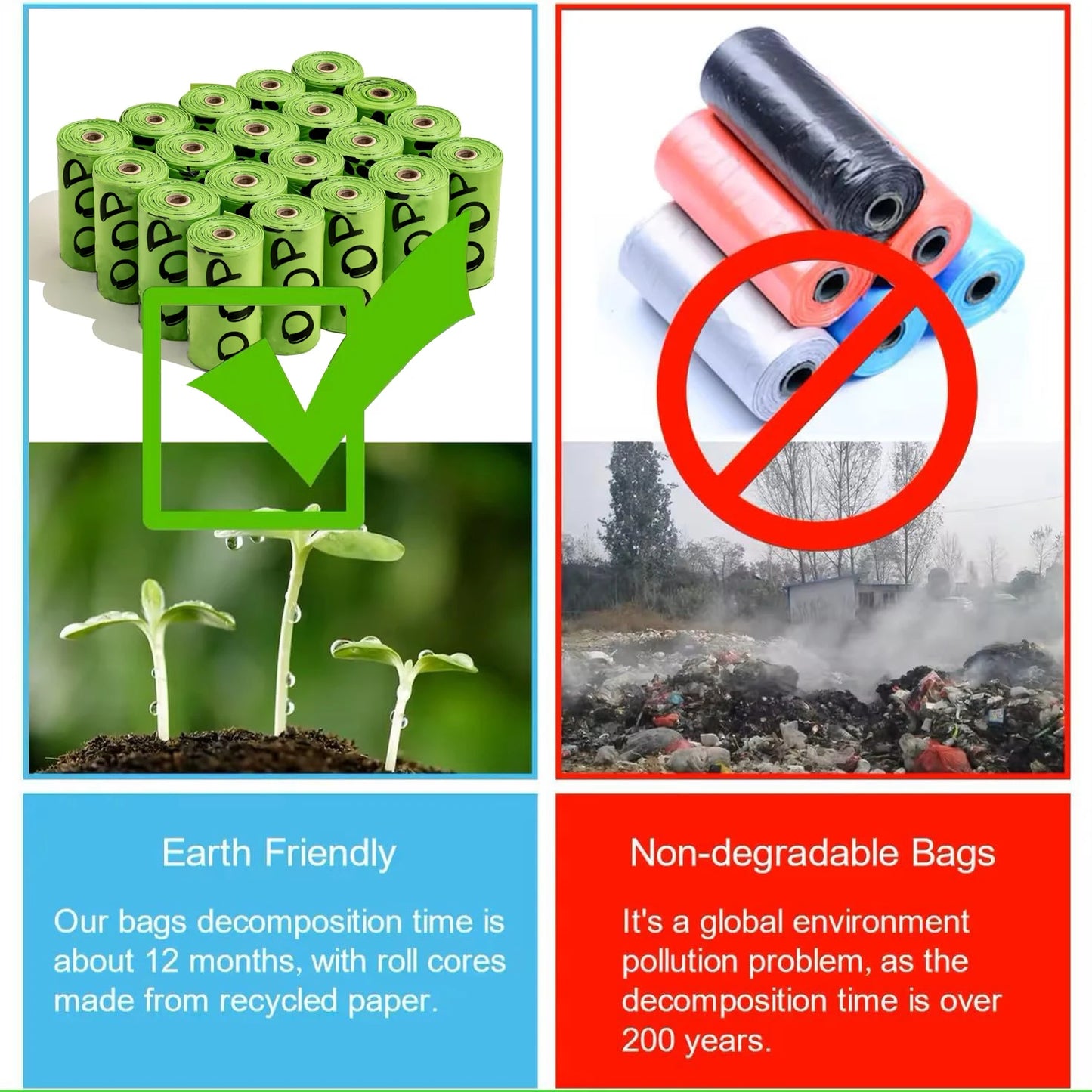 EPI Biodegradable Lavender Scented Dog Poop Bags With Dispenser