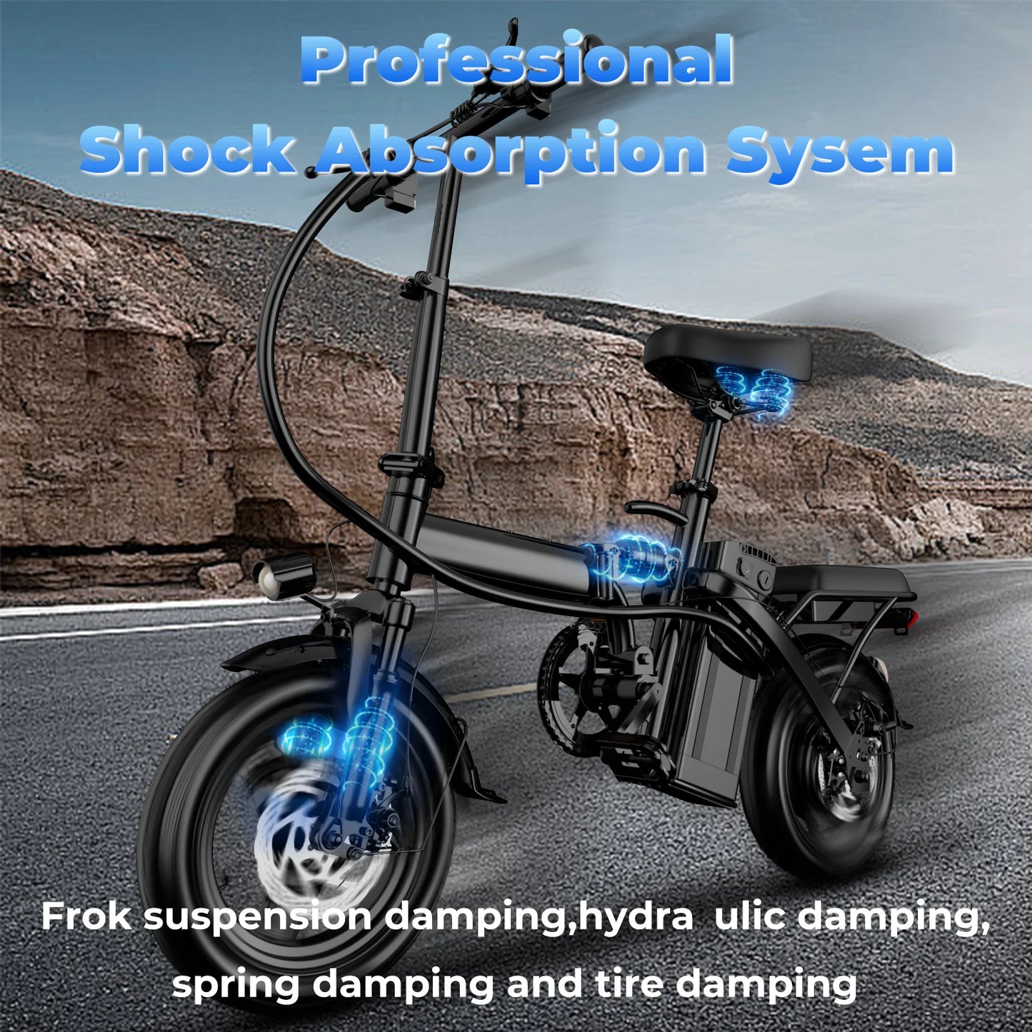 LELEKUAI 500W Folding Adult Electric Bike With Removable Battery