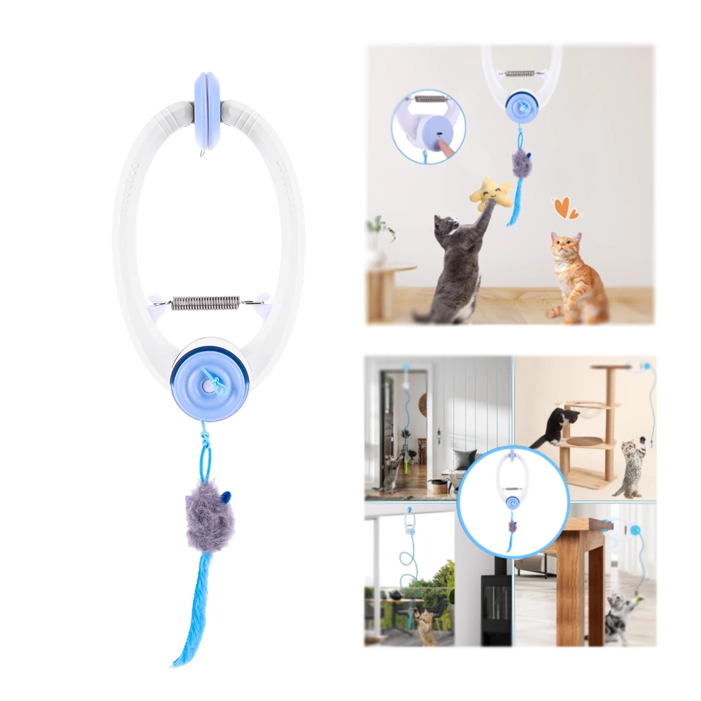 Shunmaii Automatic Retractable Door Hanging Cat Toy With Catnip Mice