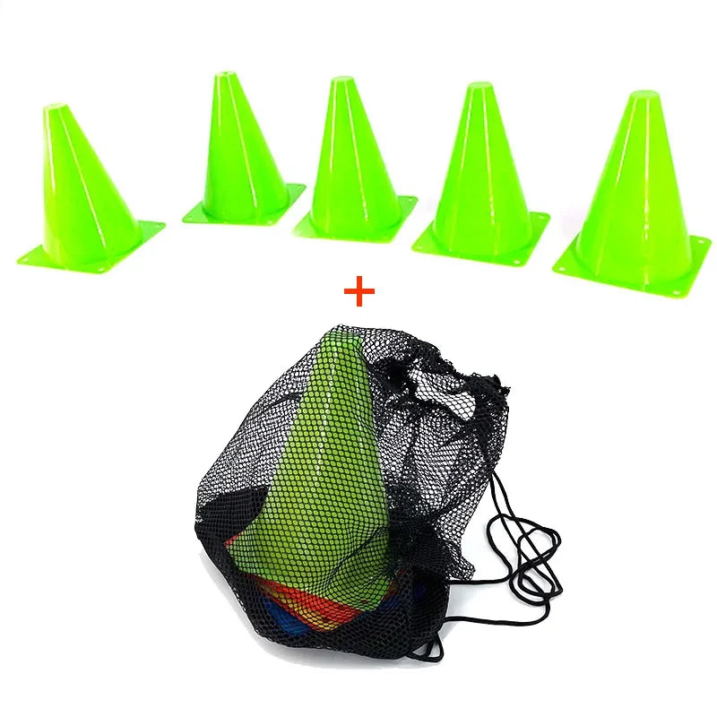 5pcs18CM Sign Bucket 6Inch Barrier Football Road Flat Training Cone Roller Pile Springback Marking Cup Symbol Sports Accessories