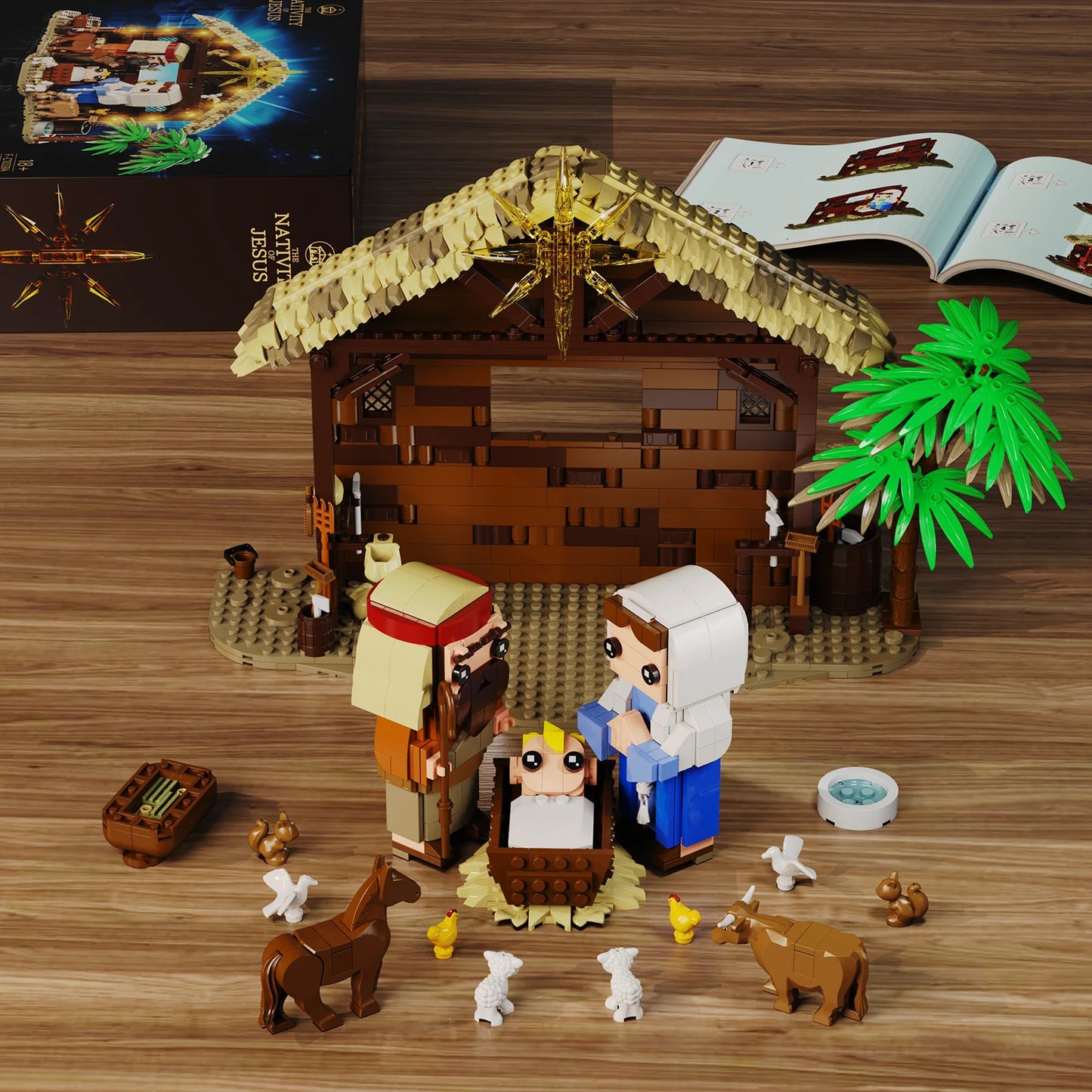 Nativity Building Block Set With Jesus Figures Christmas Toys 1000 Pieces