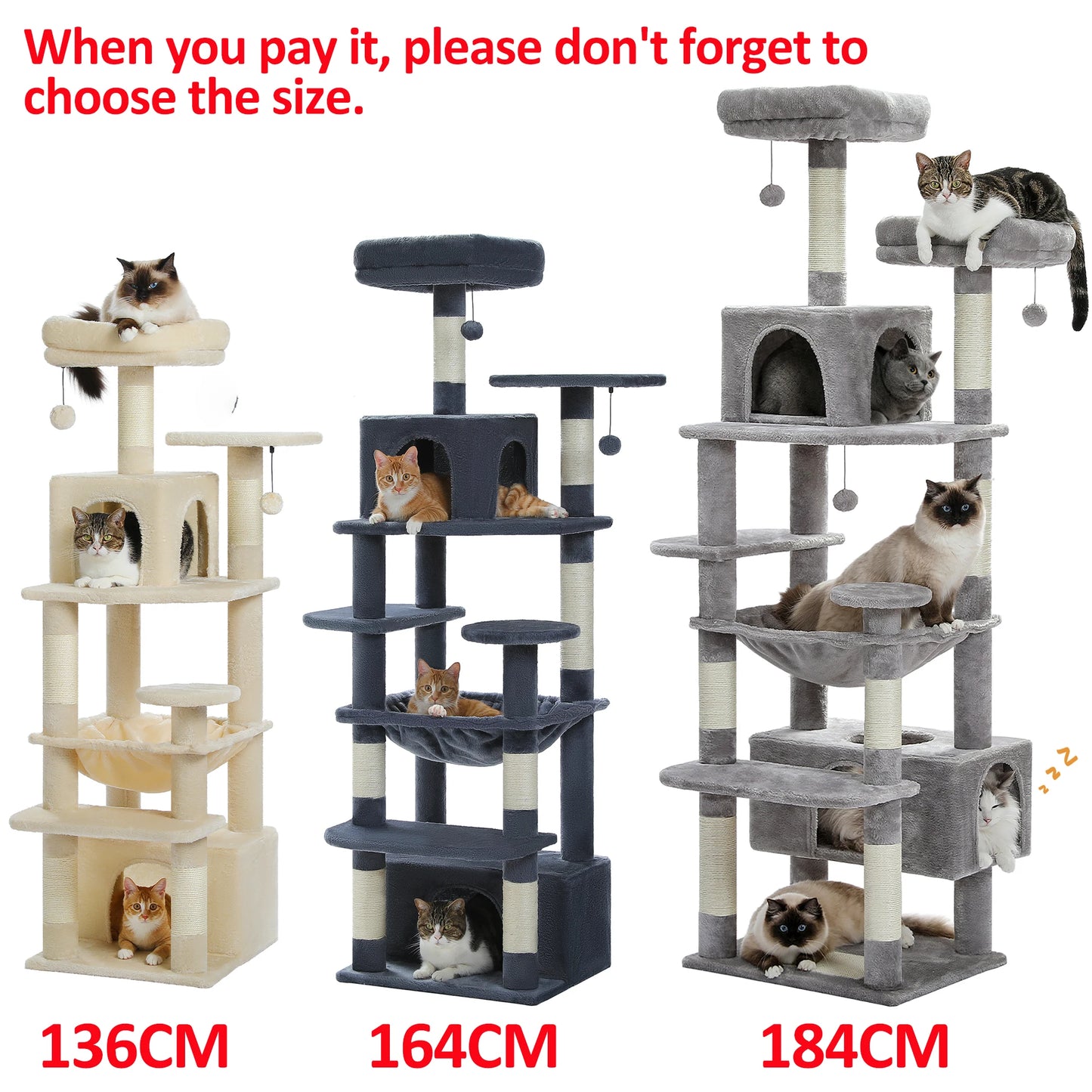 PAWZ Road Large Cat Tree Tower For Indoor Cats Sisal