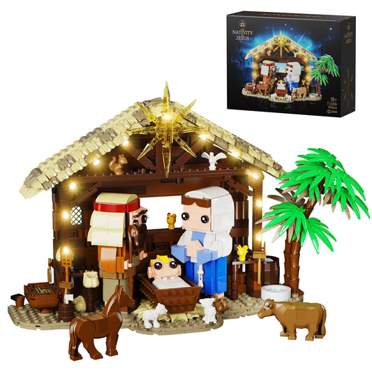 Nativity Building Block Set With Jesus Figures Christmas Toys 1000 Pieces