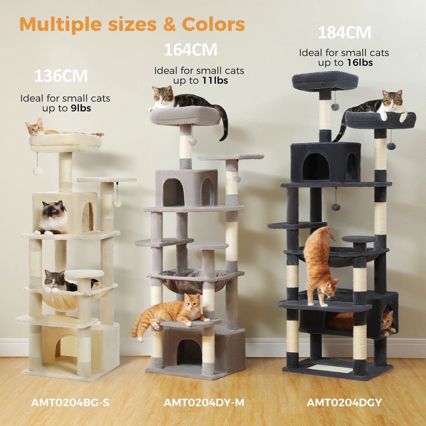 PAWZ Road Large Cat Tree Tower For Indoor Cats Sisal