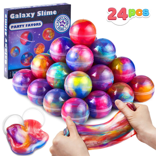Joyfy 24 Pcs Multicolor Slime Balls Galaxy Putty Party Favors